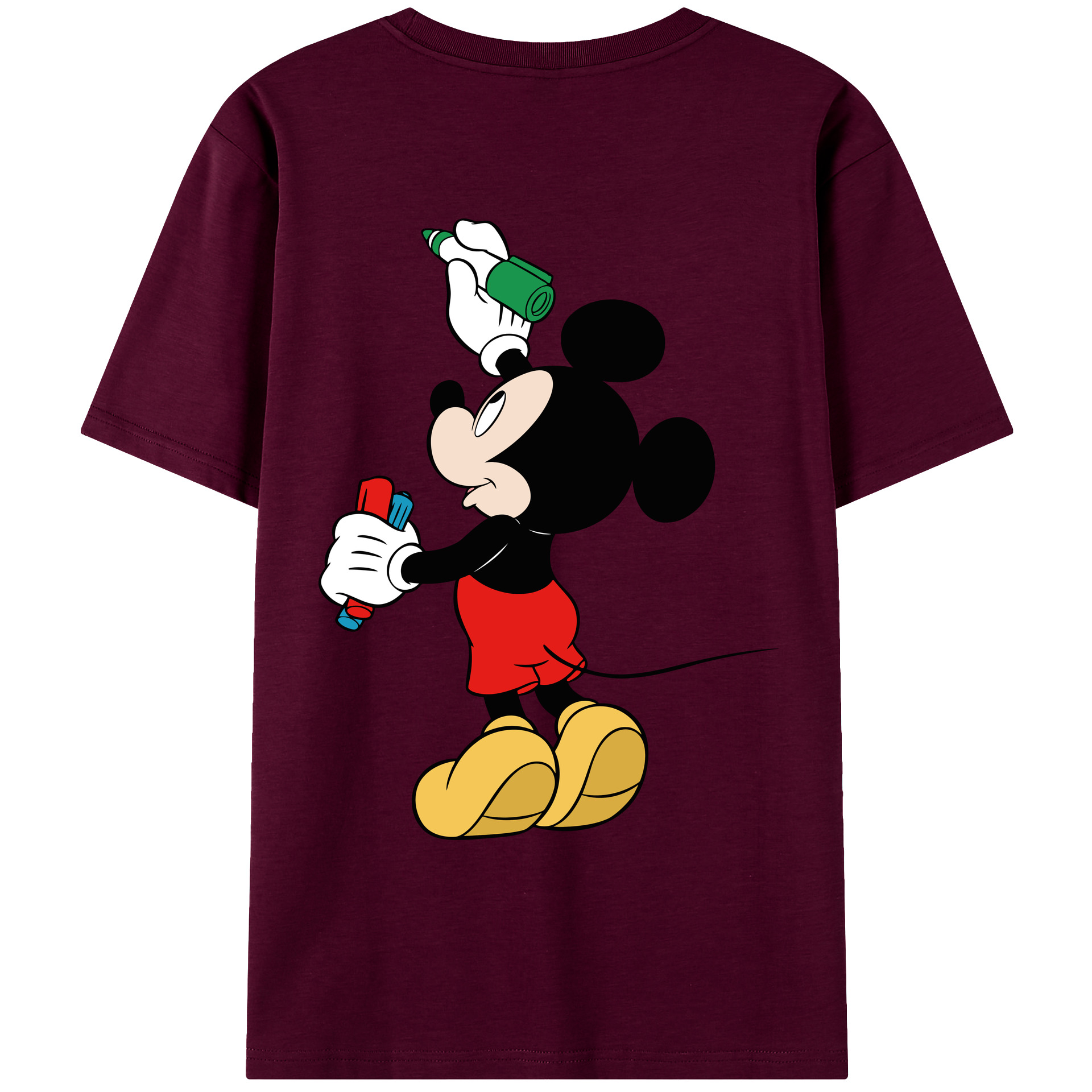 （画像用） ミッキーマウス Mickey Mouse レディース半袖Tシャツ(バックプリント)